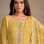 Organza Silk Salwar Semi Stitched Suit With Dupatta
