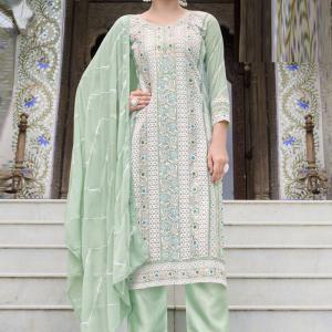 Georgette Ready Made Silk Salwar Suit With Heavy Embroidery