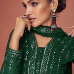 Georgette Anarkali Semi Stiched Suit With Dupatta