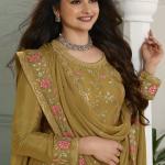 Viscose Chinon Jacquard Semi Stitched Salwar Suit With Dupatta