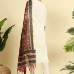 Ivory Khadi Cotton Salwar Suit With Dupatta