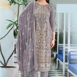 Georgette Silk Jari Embroidery Salwar Suit With Dupatta