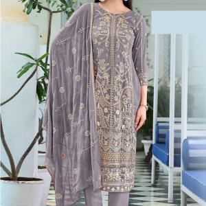 Georgette Silk Jari Embroidery Salwar Suit With Dupatta