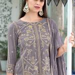 Georgette Silk Jari Embroidery Salwar Suit With Dupatta