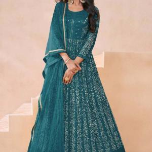 Georgette Semi Stitched Anarkali Suit With Dupatta