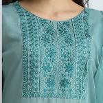 Slub Cotton Embroidery Salwar Suit With Dupatta