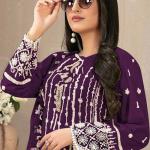 Multi Thread and Jari Work Georgette Salwar Semi Stiched Suit With Dupatta