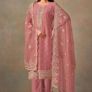 Organza Silk Salwar Semi Stitched Suit With Dupatta