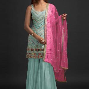 Georgette Semi Stitched Salwar Suit With Dupatta