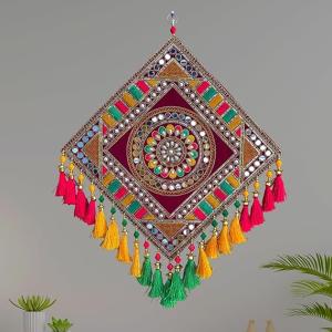 Premium Quality REPTUM DECOR Velvet Traditional Rangoli DESIGN WALL HANGING 1 Piece