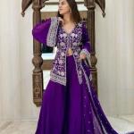 Women Georgette Embroidery Work Kurta Set