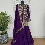 Women Georgette Embroidery Work Kurta Set