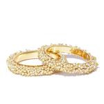 Elegant Pearl-Embedded Gold-Plated Bangles for Women & Girls