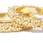 Elegant Pearl-Embedded Gold-Plated Bangles for Women & Girls