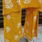 Lucknow Handwork Chikankari 2 Piece Palazzo Set With White Embroidery