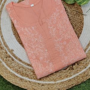 Exclusive Chikankari Voil cotton kurti