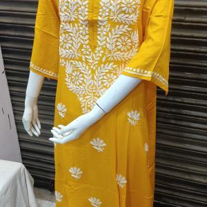 Lucknow Handwork Chikankari 2 Piece Palazzo Set With White Embroidery