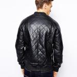 Noora Men’s Black Lambskin Leather Bomber Jacket With Zipper & Pocket, Quilted Bomber Leather Jacket