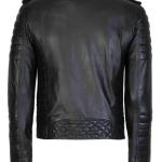 Mens Genuine Lambskin BLACK LEATHER JACKET, Slim Fit Quilted Motorcycle Biker Leather Jacket, Sheep Leather Jacket, Celebrity Movie Jacket