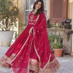 Faux blooming And Sequins Embroidered Work Gown & Dupatta