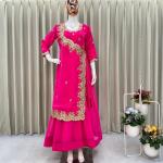Designer Fancy Western Style Cording Sequence Work With Foil Paper Work Gown