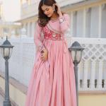 New Festival Bhandhej Long Gown With Purse