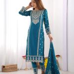 New Collection Heavy Chinonv Silk Top-Bottom And Dupatta Set Fully Stitched Ready To Wear