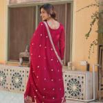 Faux blooming And Sequins Embroidered Work Gown & Dupatta