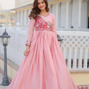 New Festival Bhandhej Long Gown With Purse