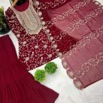 Designer Party Wear Look Top-Sharara & Dupatta Set