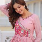 New Festival Bhandhej Long Gown With Purse