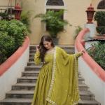 Designer Readymade Top-Sharara-Dupatta  Sequins Embroidered Chinon Suit